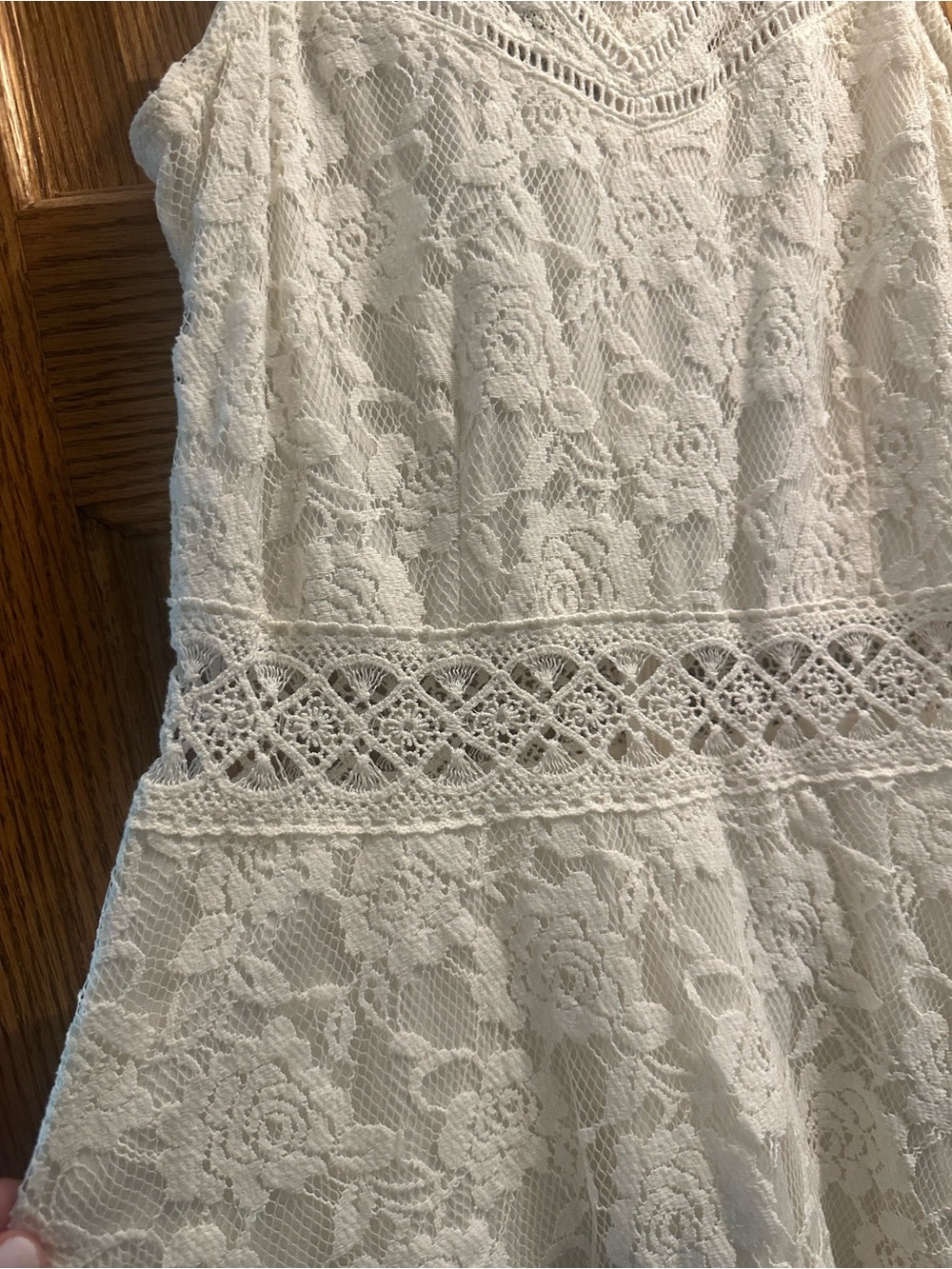 Rebellion White Lace Midi Dress — Sleeveless A-Line - Picture 2 of 3